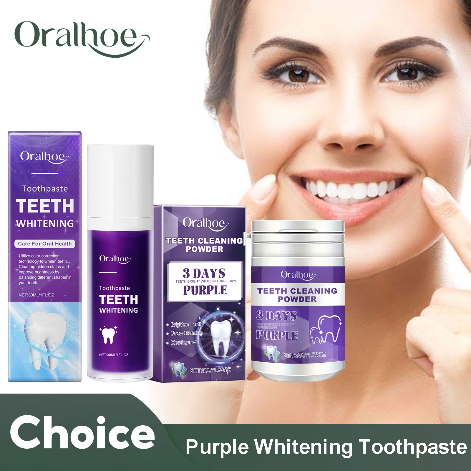 Teeth Whitening Zimba - Paarse Corrector Tanden Whitening Tandpasta Diepe
