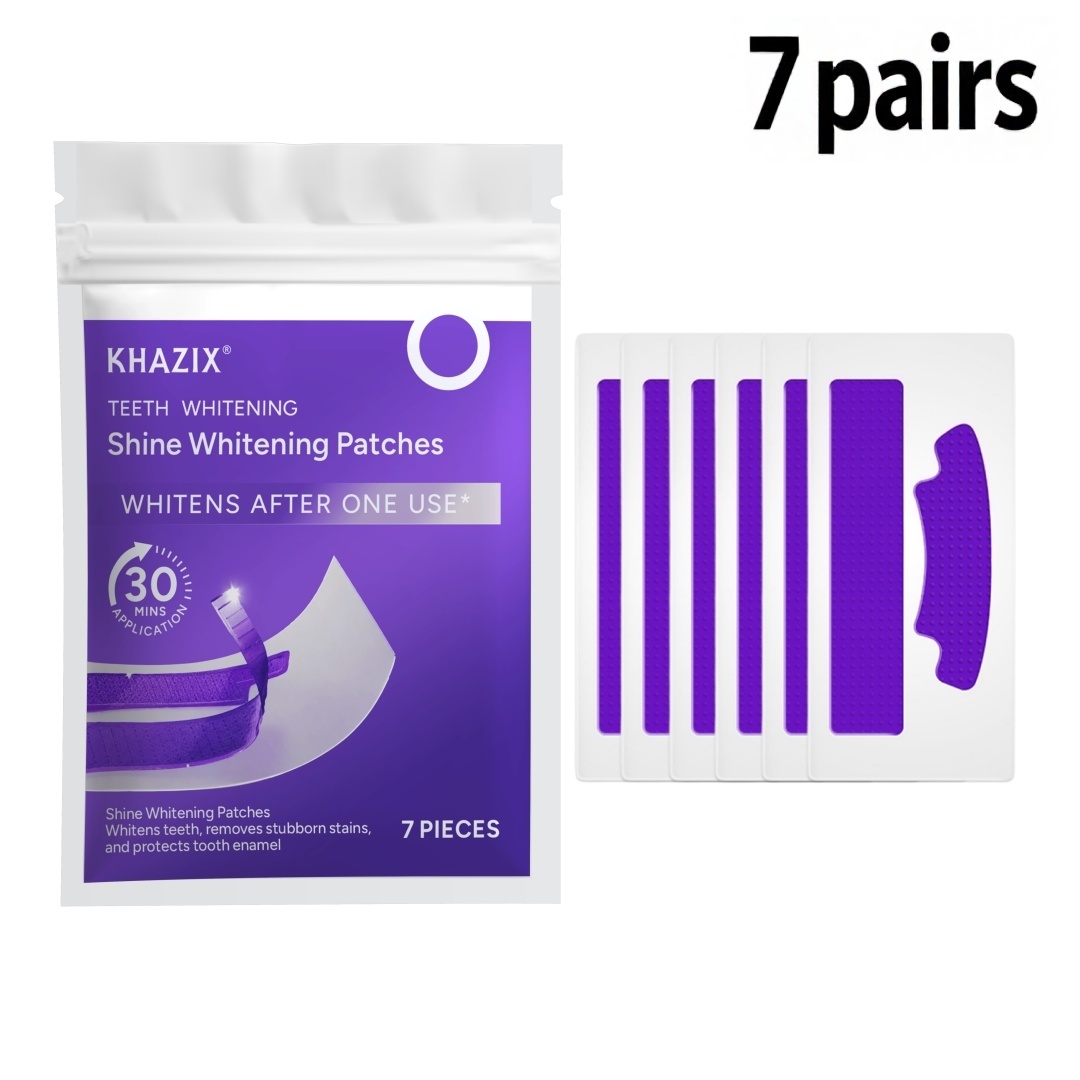 Teeth Whitening Routine - 7 paar tandenbleekstrips, paarse tandenbleekpleisters, draagbare