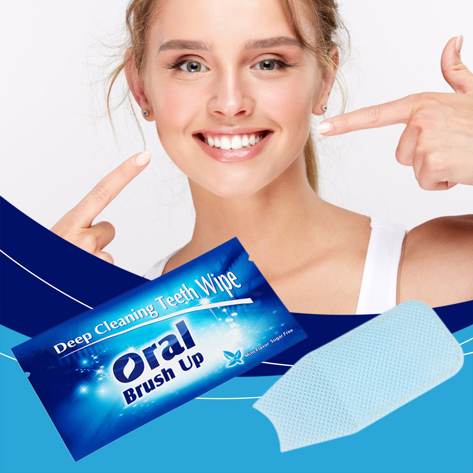 Teeth Whitening Quick - Vingerhoes Tandendoekje voor vlekverwijdering Draagbare wegwerp