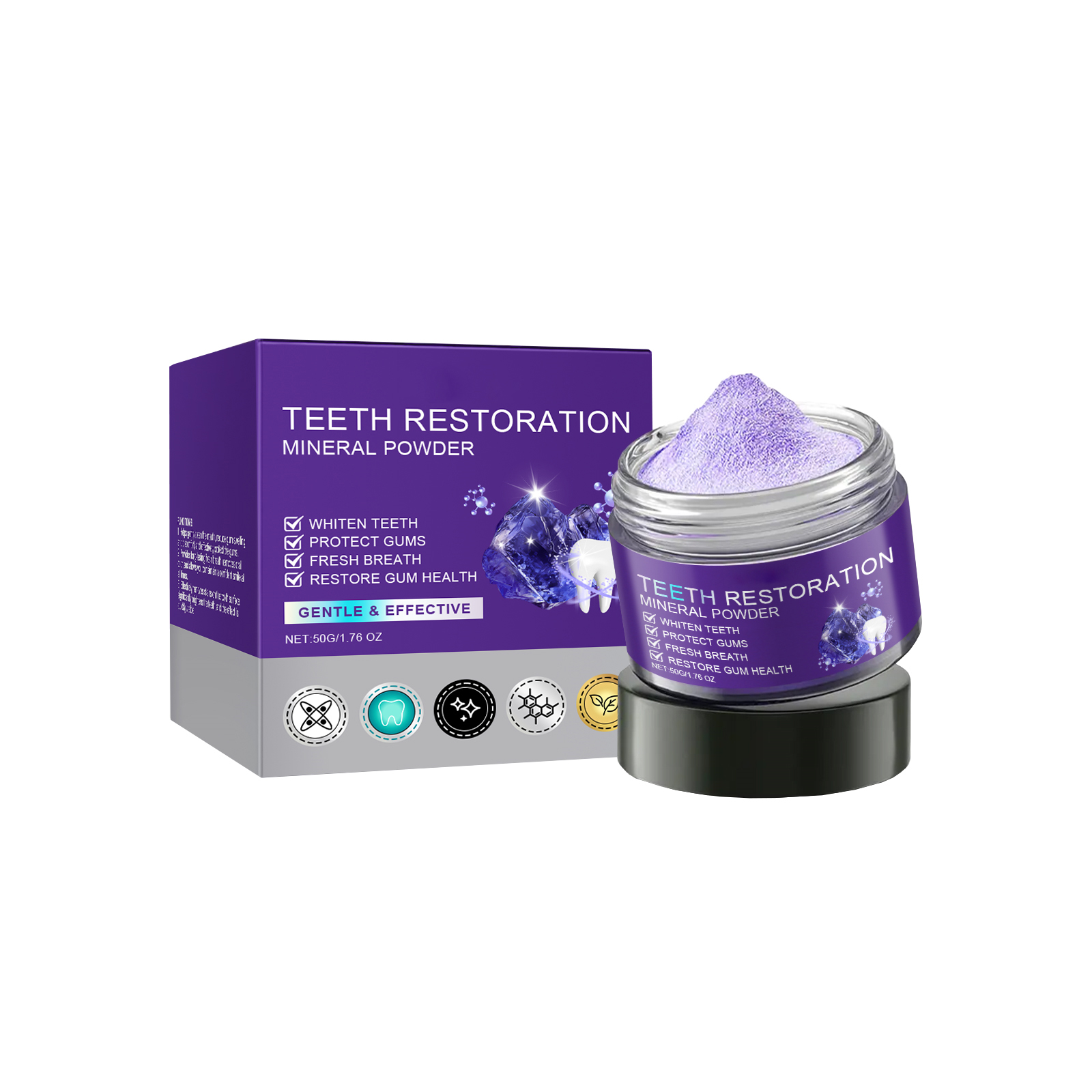 Paars Tand Poeder Whitening Ta - Teeth Whitening Zimba recensie en prijs