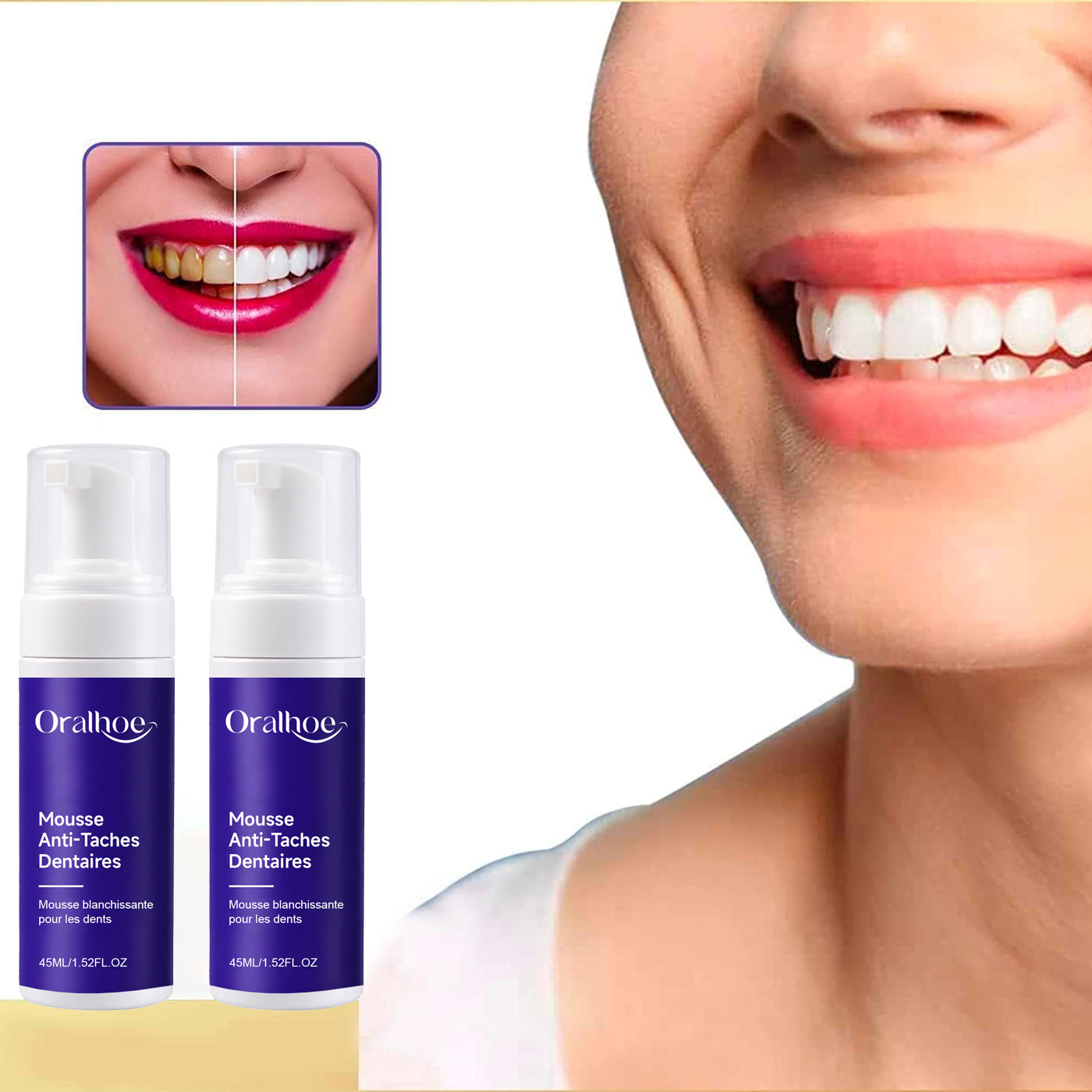 Paarse schuimende tandenbleekp - Teeth Whitening Routine recensie en prijs