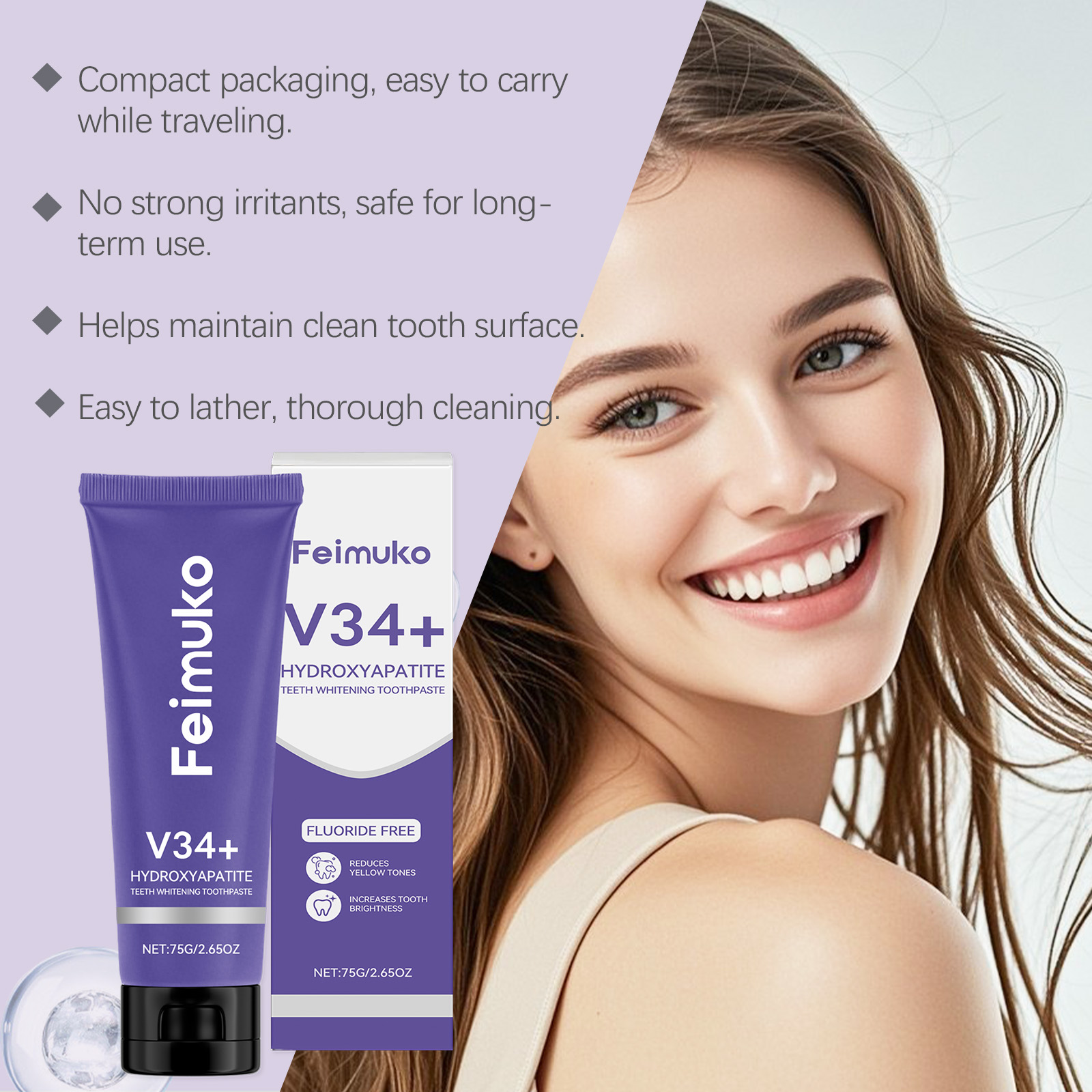 Feimuko Tandpasta voor wittere - Teeth Whitening Quick recensie en prijs