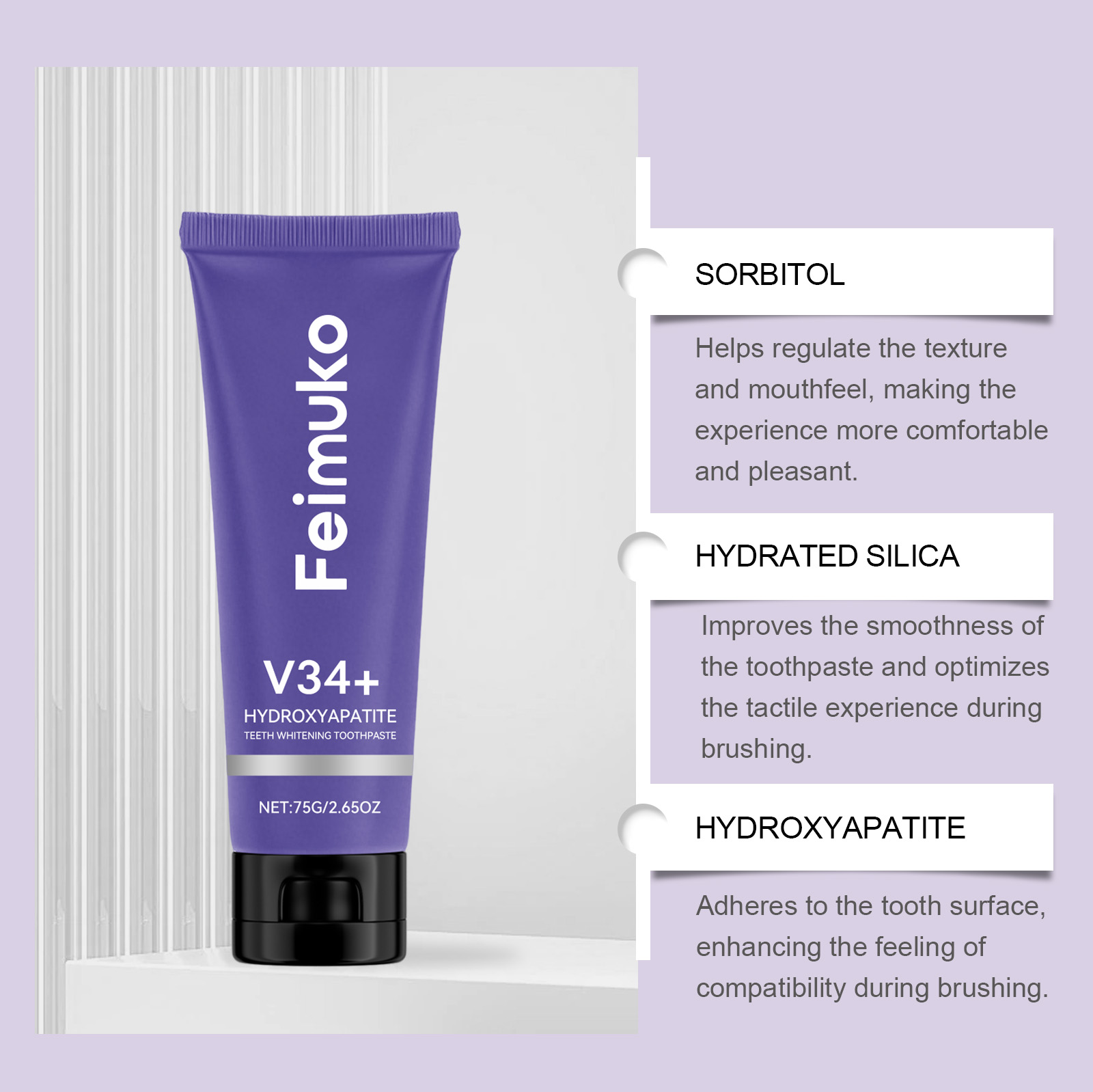Feimuko Tandpasta voor wittere - Teeth Whitening Quick recensie en prijs