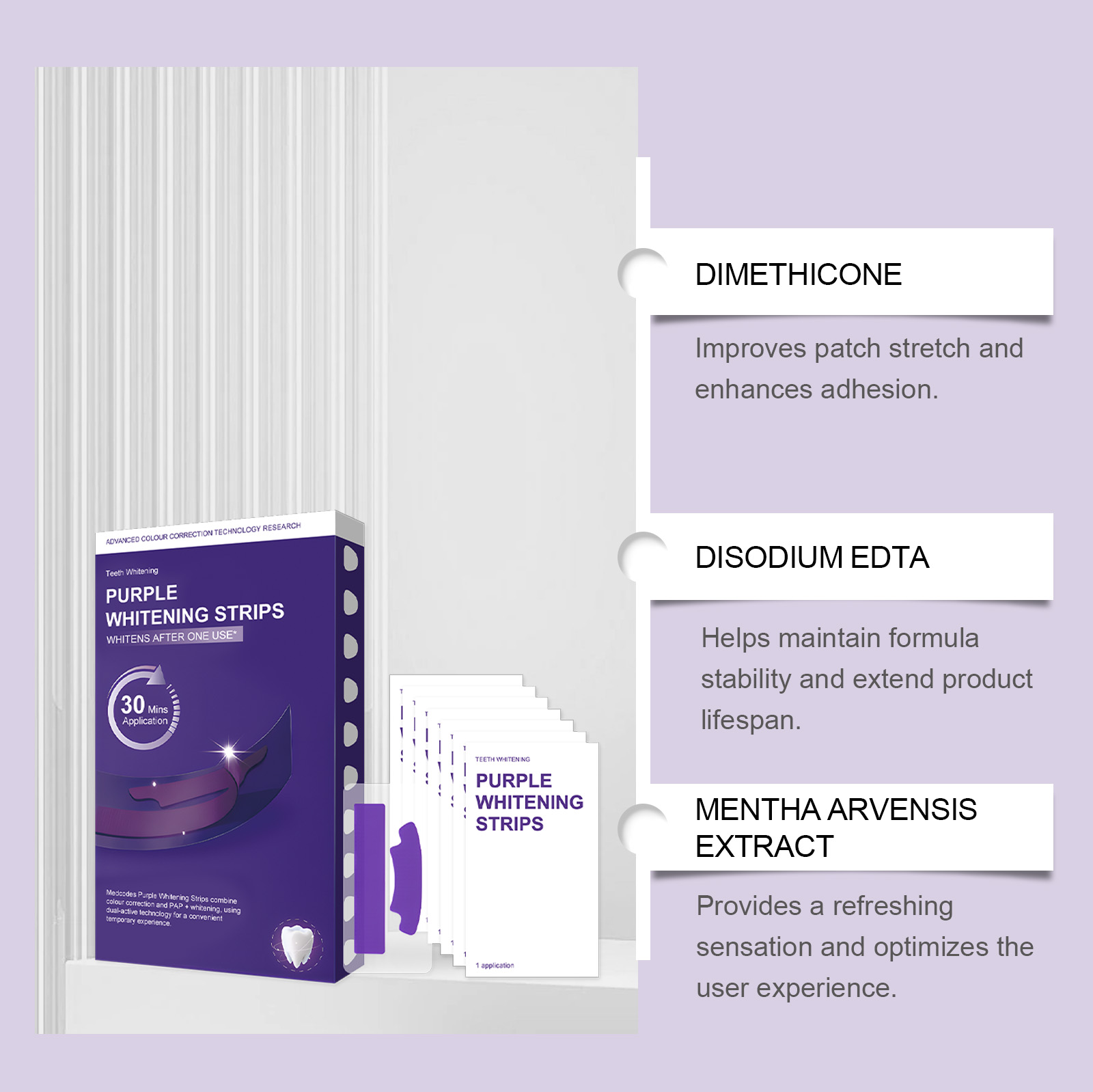 Paarse tandenbleekstrips – 30  - Teeth Whitening Quick recensie en prijs
